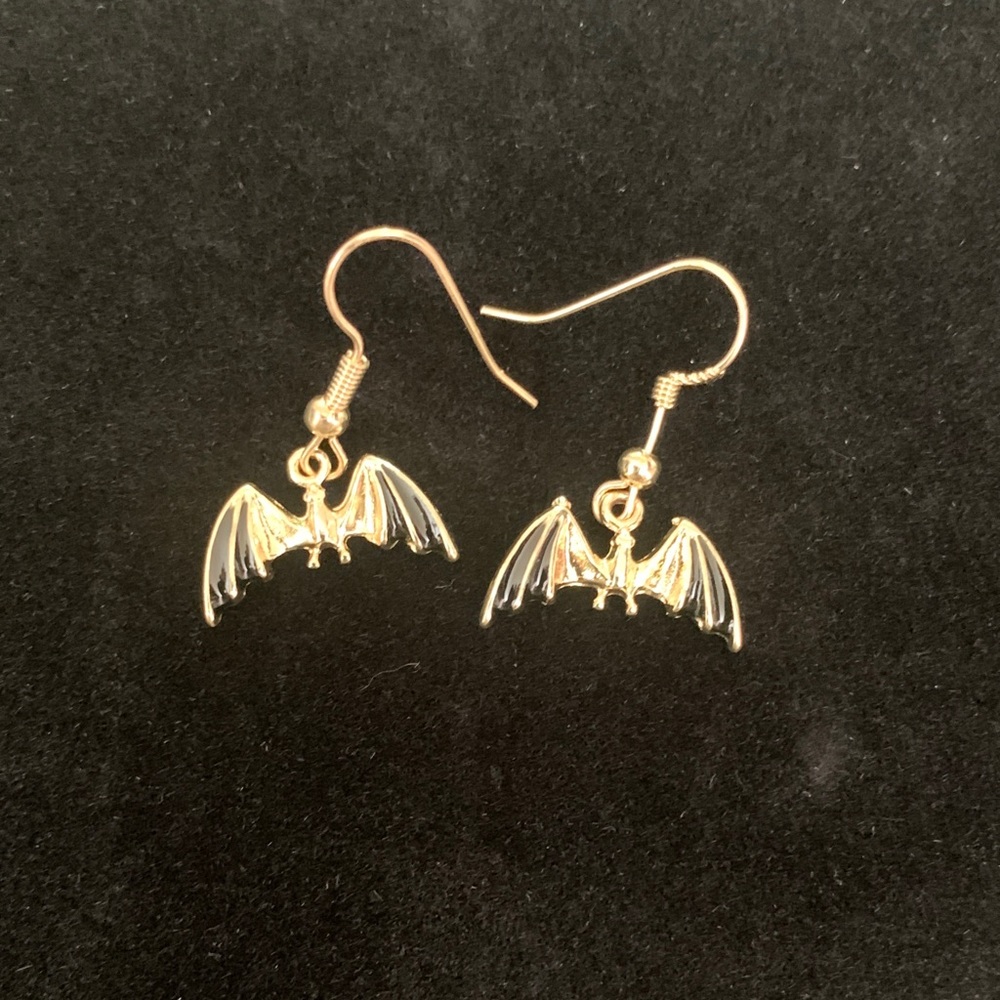 Gold Bat Earrings